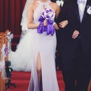 Lavender halter open back dress. Size 4